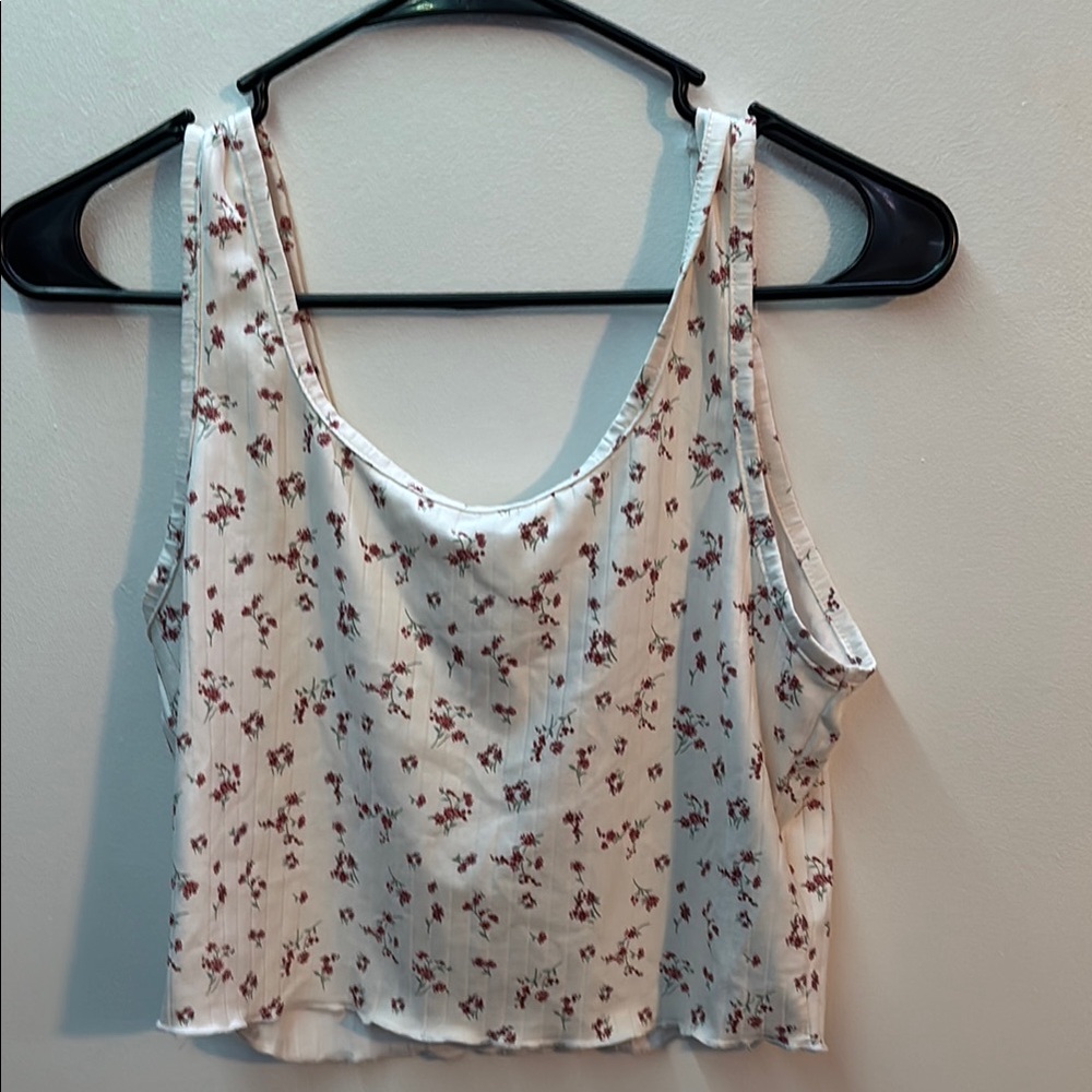 Floral White Tank Top